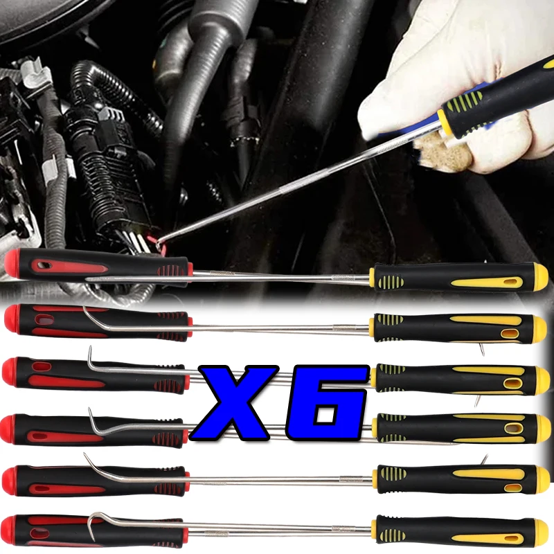 

6pcs O-Ring Seal Gasket Auto Repairing Maintenance Tools Car Pick Hook Set Durable Oil Seal Screwdrivers Puller Remover