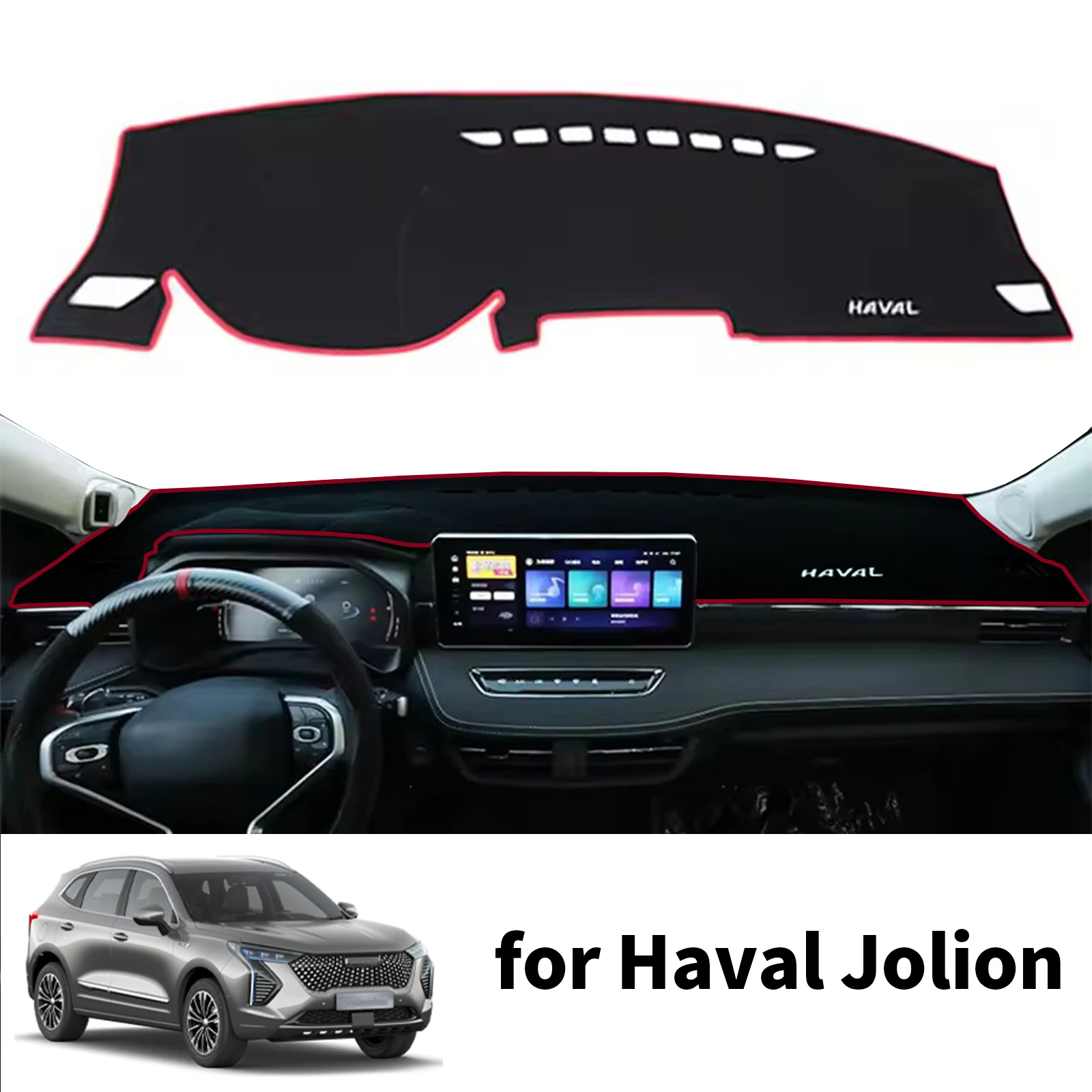 for Haval Jolion 2024 2023 2022 2021 Car Dashboard Mat Sunshade Protective Carpet Dash Pad Dashmat