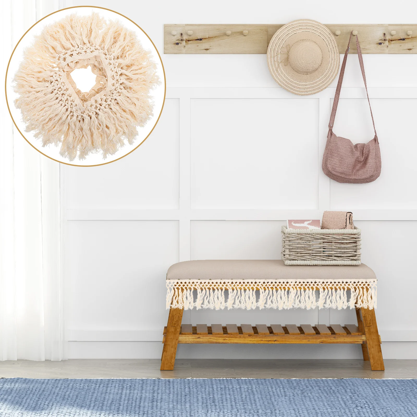 

DIY Lace Trim Tassel Decor Clothes Embellishment Washable High-Grade Polyester Home Decoration Lace Trim Blanket Tassel