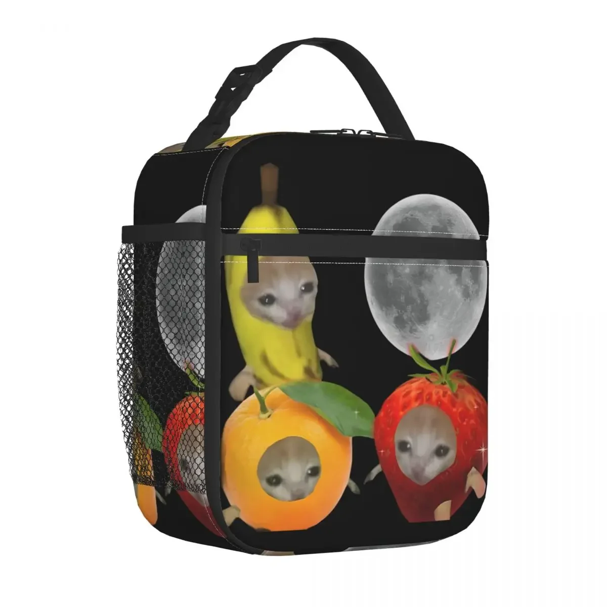 Lunch Boxes Cute Banana Cat Happy Anime Meme Accessories Lunch Container INS Trendy Cooler Thermal Lunch Box For Travel