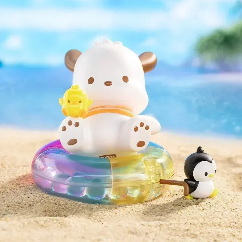 Sanrio Pochacco Holiday Beach Series Figure Blind Box Kawaii Anime Action Figurine Collectable Toy Gift Trend Toys Gift