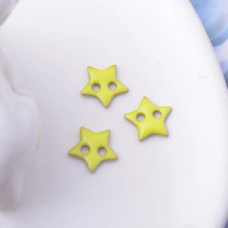 30 Stück 12mm Kupfer-Doppelloch-Sternperlen für Halsketten und Anhänger, beidseitig emailliert, Schmuckzubehör für Armbänder, kein Verblassen – Detail 6