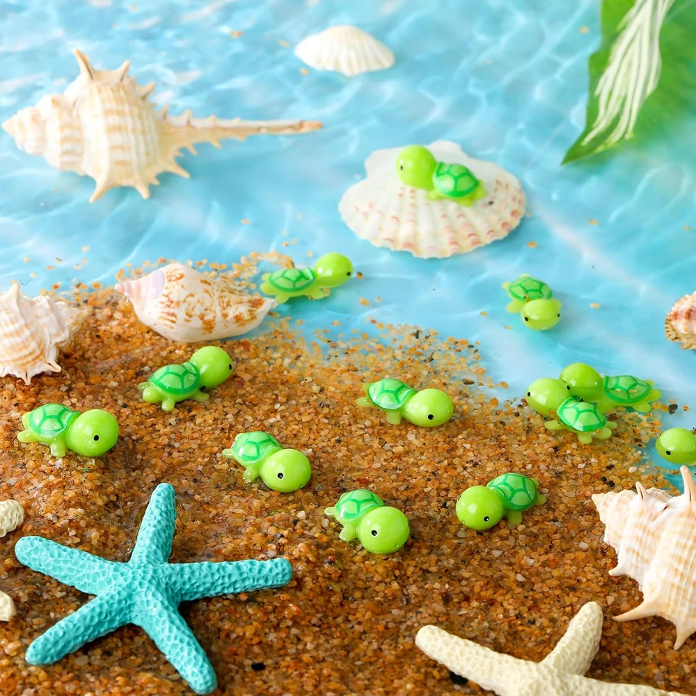 سلحفاة صغيرة من الراتينج ، زخارف حديقة خيالية لطيفة ، نباتات منزلية رائعة ، ديكور يدوي الصنع ، منظر طبيعي صغير ، 5 ، 10: 50