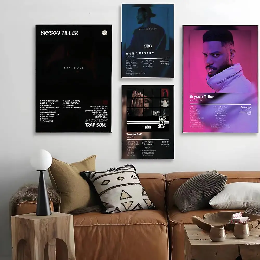 Smooth R&B Singer B-Bryson Tiller Poster HD Decorative Wall Art for Living Room Bedroom Café Stylish Home Décor Gift