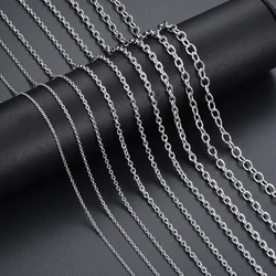1Pcs Width1.5-4.5mm Stainless Steel Cross O Chain Women Men Necklace Finding Pendant DIY Wholesale Jewelry 40-100cm Dropship