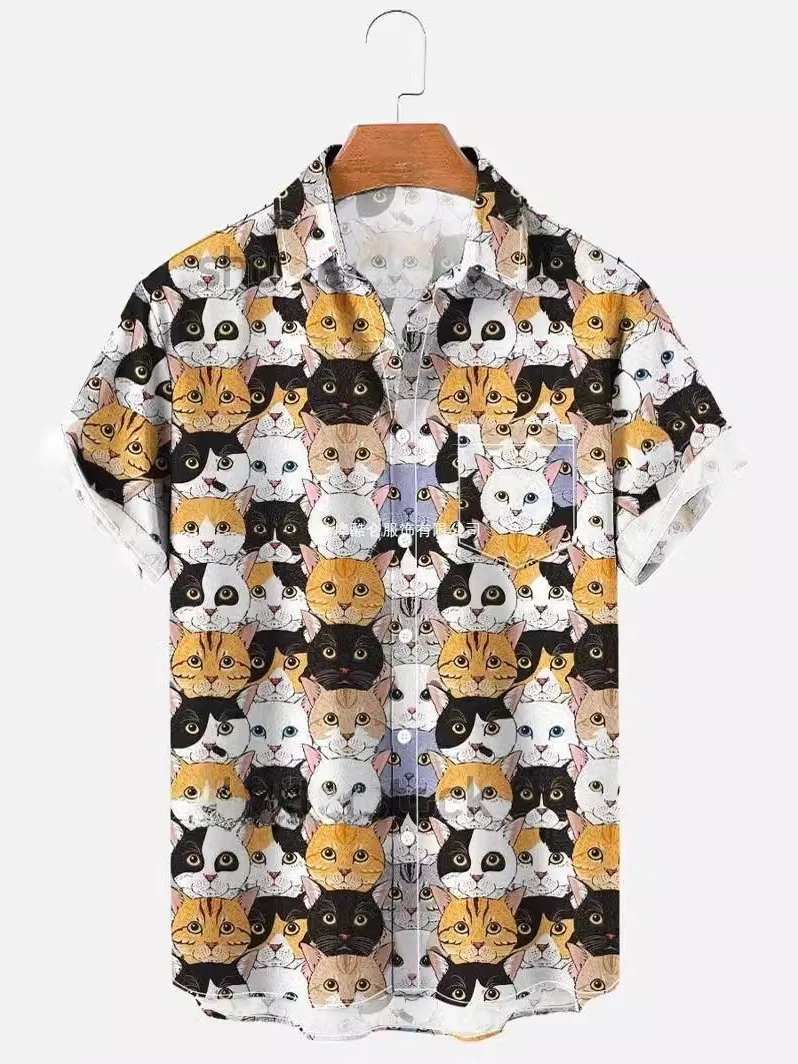 

Men's plus Size 3D Printed ort Sve irt Casual Breathable Loose Fit Youthful Sle Summer Faion Men's Button up irt