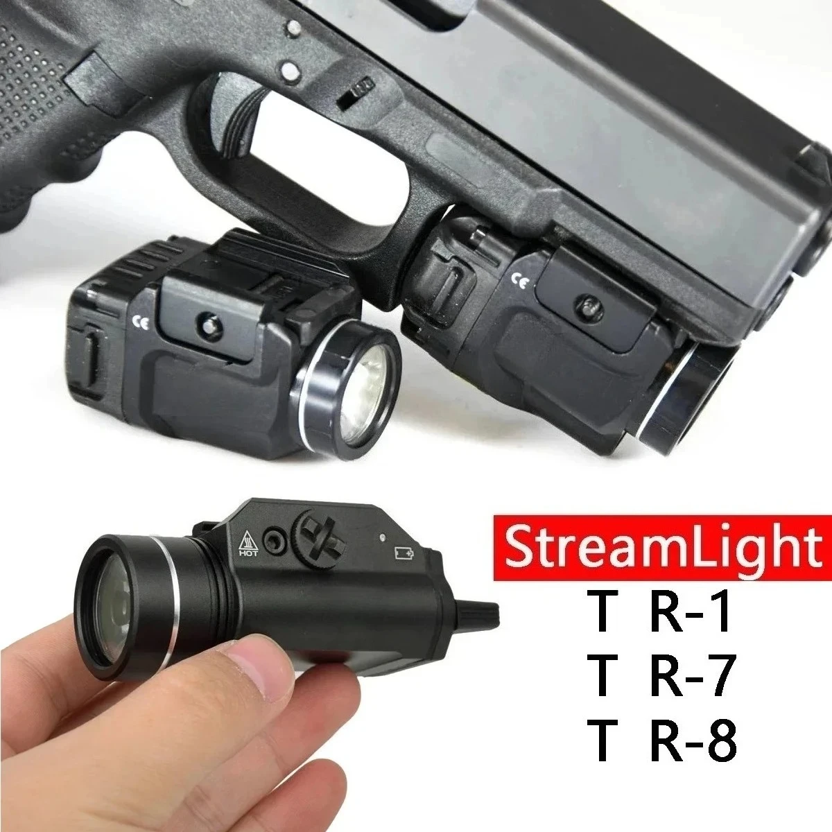 

Streamlight 1000 люмен TR7 TR7X TR1 TR8 Scout Light для Glock 17 18C 19 22 19 Taurus 20 мм Рельсовый светильник для оружия Светодиодный стробоскоп