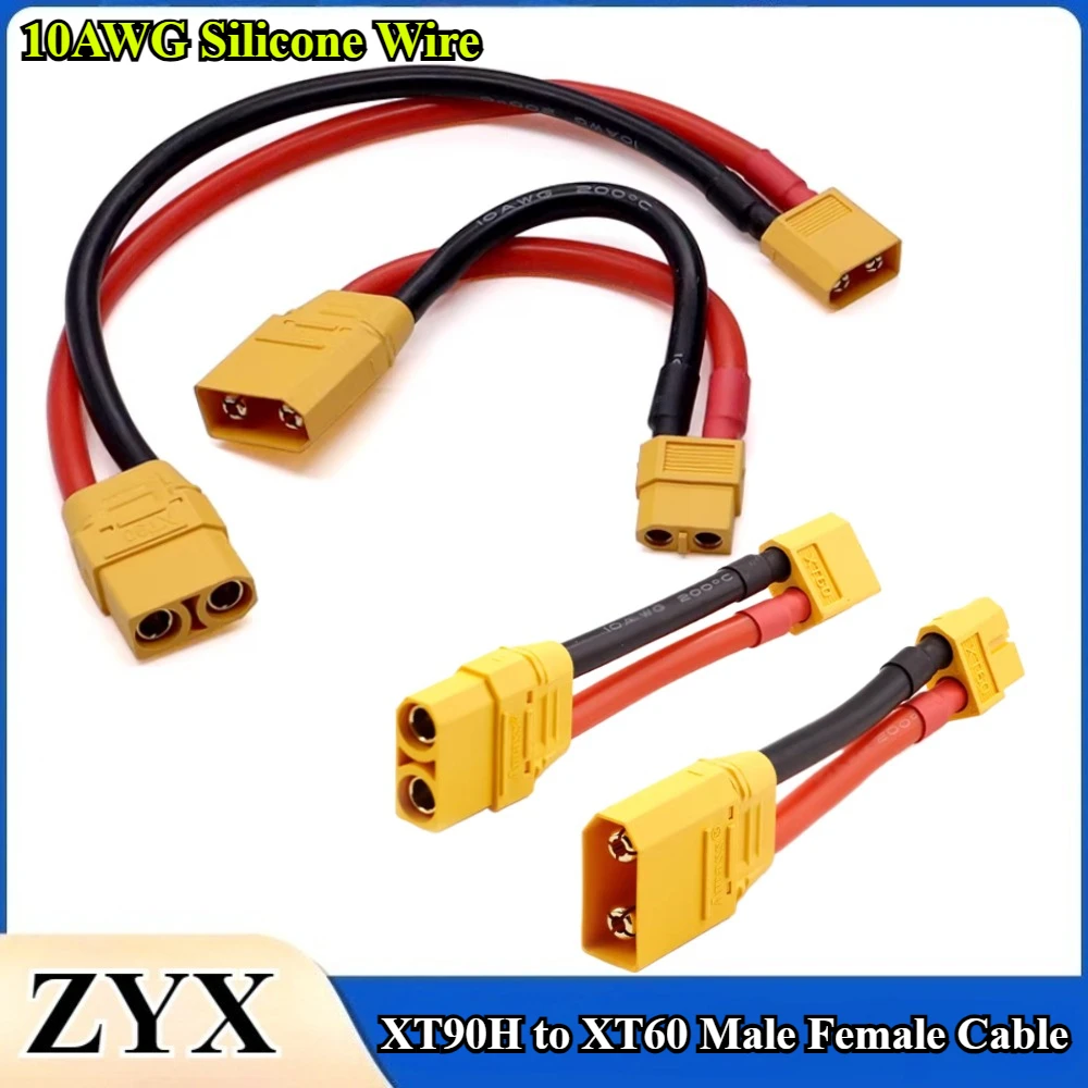 

XT90H to XT60 Connector Adapter Male/Female Plug with 5/10/20cm 10AWG Silicone Wire Cable for RC FPV Quadcopter Drone Part