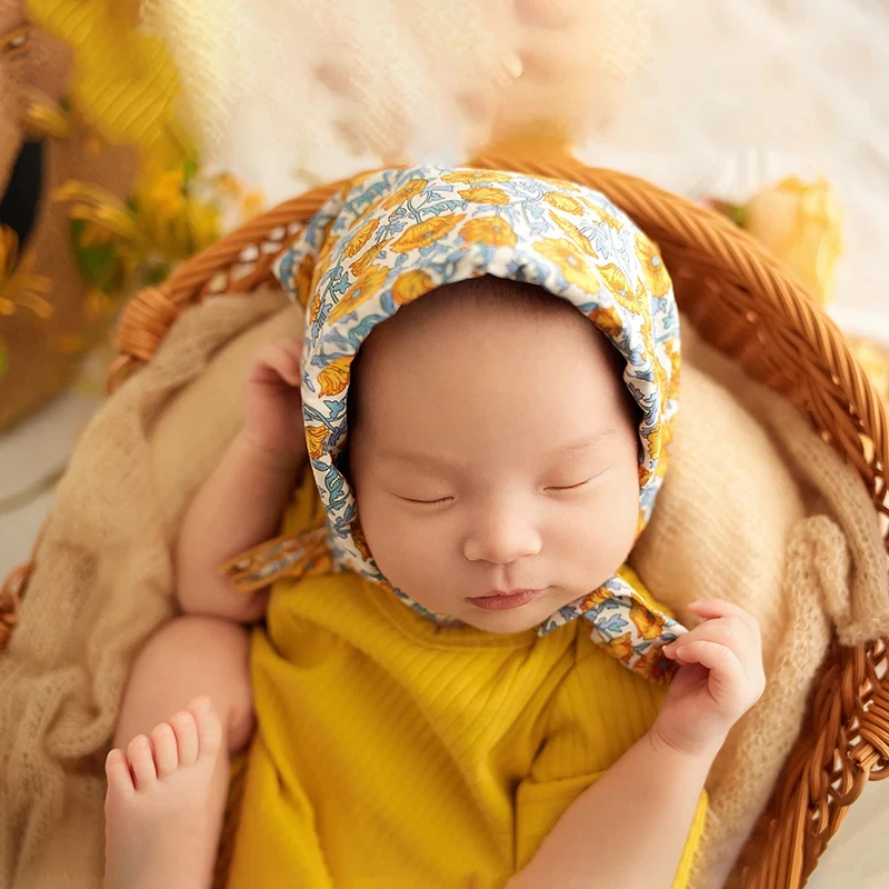 Newborn Photography Outfit Pastoral Style Baby Jumpsuit + Headband 2pcs/Set Baby Boys  Girls Posing Studio Shooting Clothing