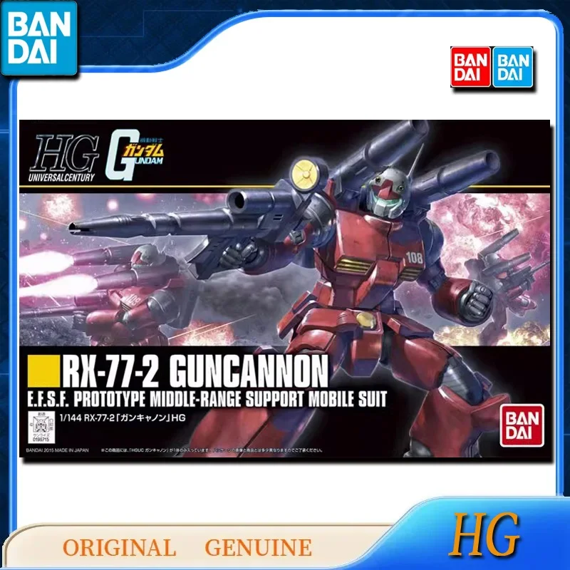 Bandai Original Genuine HG GUNDAM 1/144 RX-77-2 GUNCANNON Anime Action Figures Toys for Kids Gift Assembly Model Ornaments