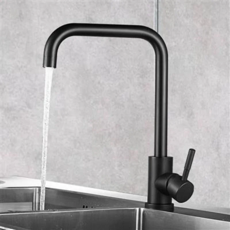 Kitchen faucet 304 stainless steel, black hot and cold faucet G1/2 inch