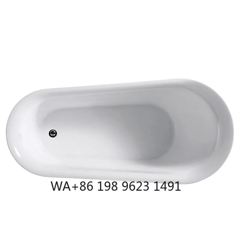 Classic Retro Clawfoot Freestanding Bathtub High Strength Acrylic Luxury Vintage Style Soaking Tub Hotel Residential Bathroom
