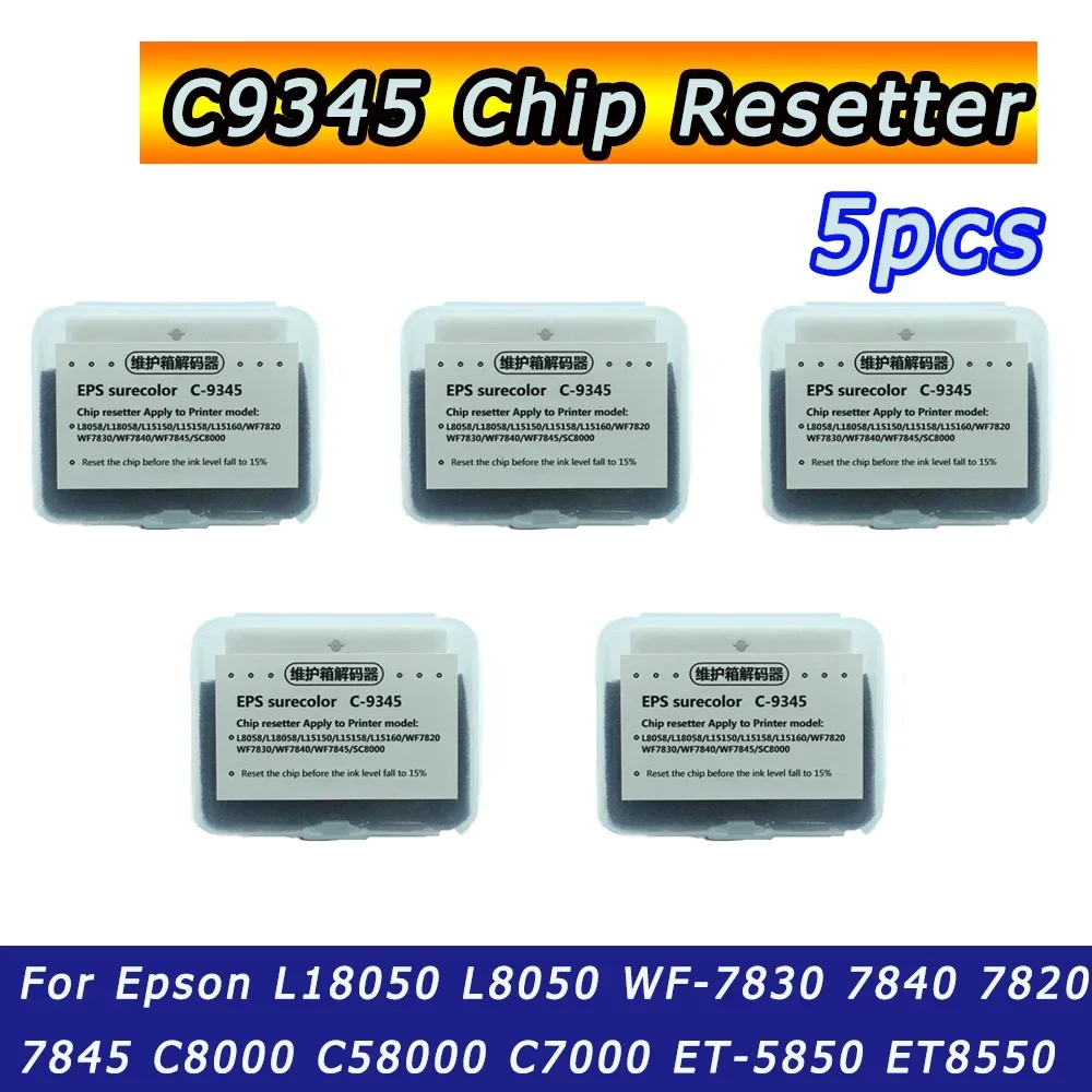 

Chip Resetter C9345 Reset Tool for Epson L18050 L8050 WF-7830 7840 7820 7845 C8000 C58000 C7000 5850 Maintenance Tank Reset Kits