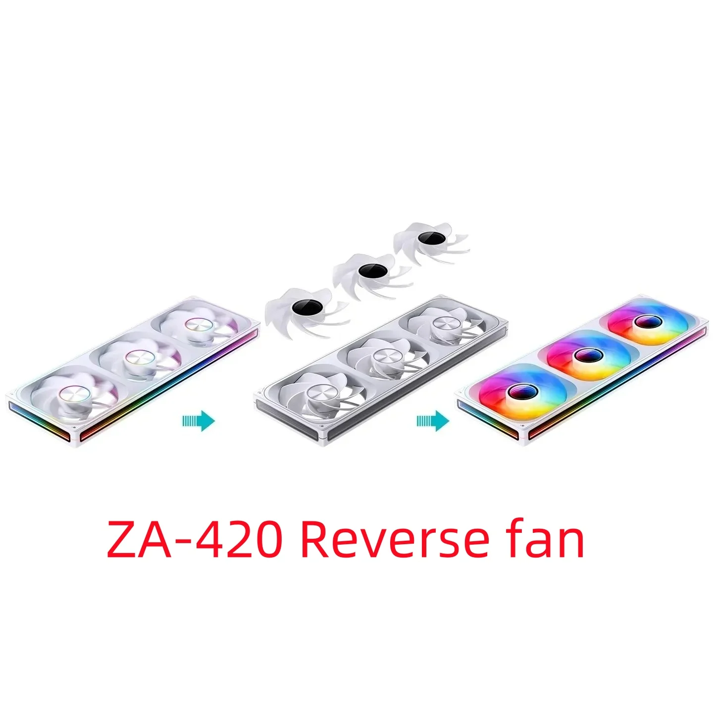 Jonsbo ZA-420/140 Computer Case Fan DIY Uitwisseling 2 Sets Fan Blades 5V ARGB 140mm PWM Reverse Combinatie Koelventilator
