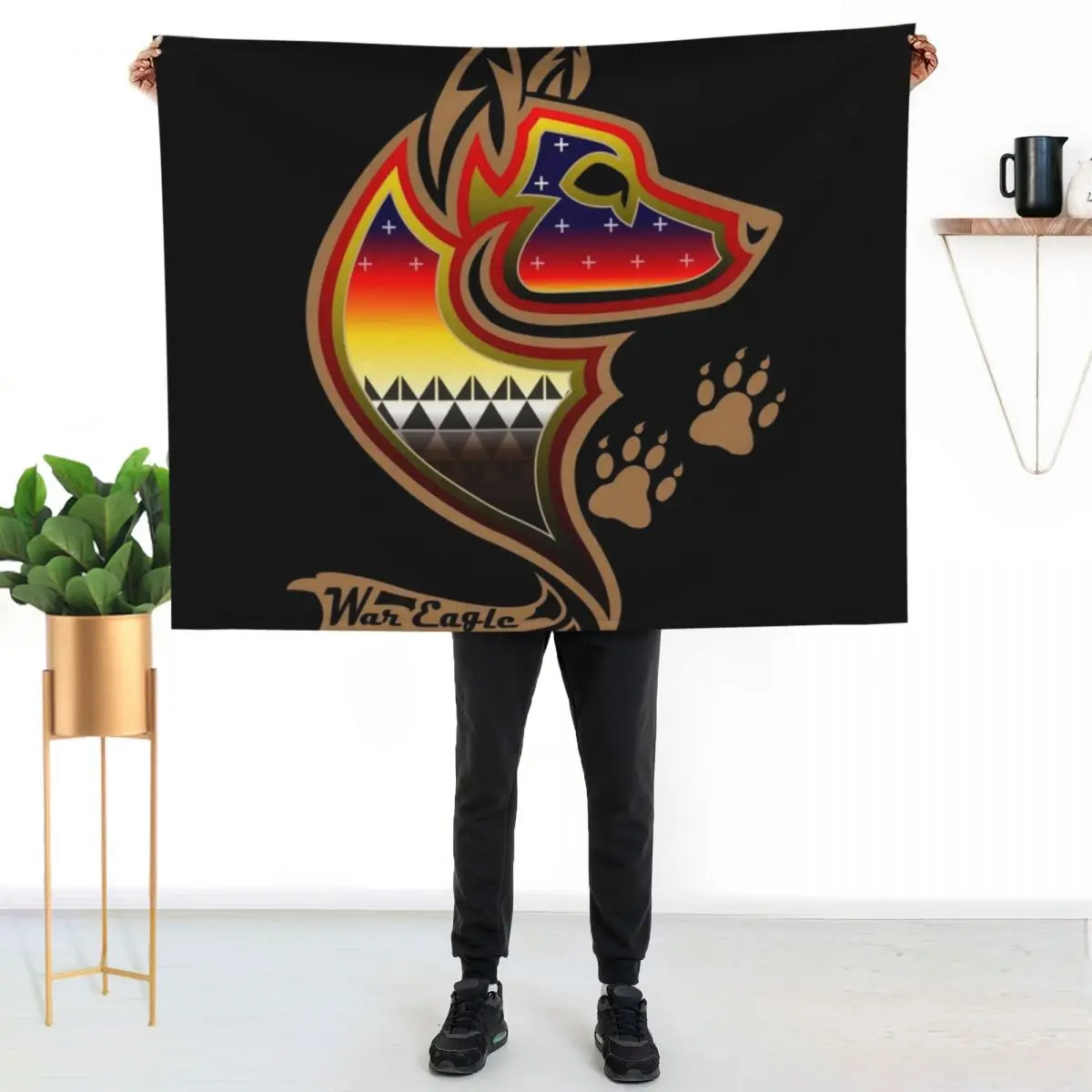 Protecting the people Brown Wolf Throw Blanket Sofas Hair Plaid warm winter bed plaid Furry Blankets