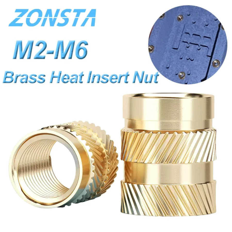 Wholesale 3d Printing Hot Melt Insertnut Brass Knurled Thread Nut M2 M3 M4 M5 M6 Metric Copper Nutsert 100-2000Pcs