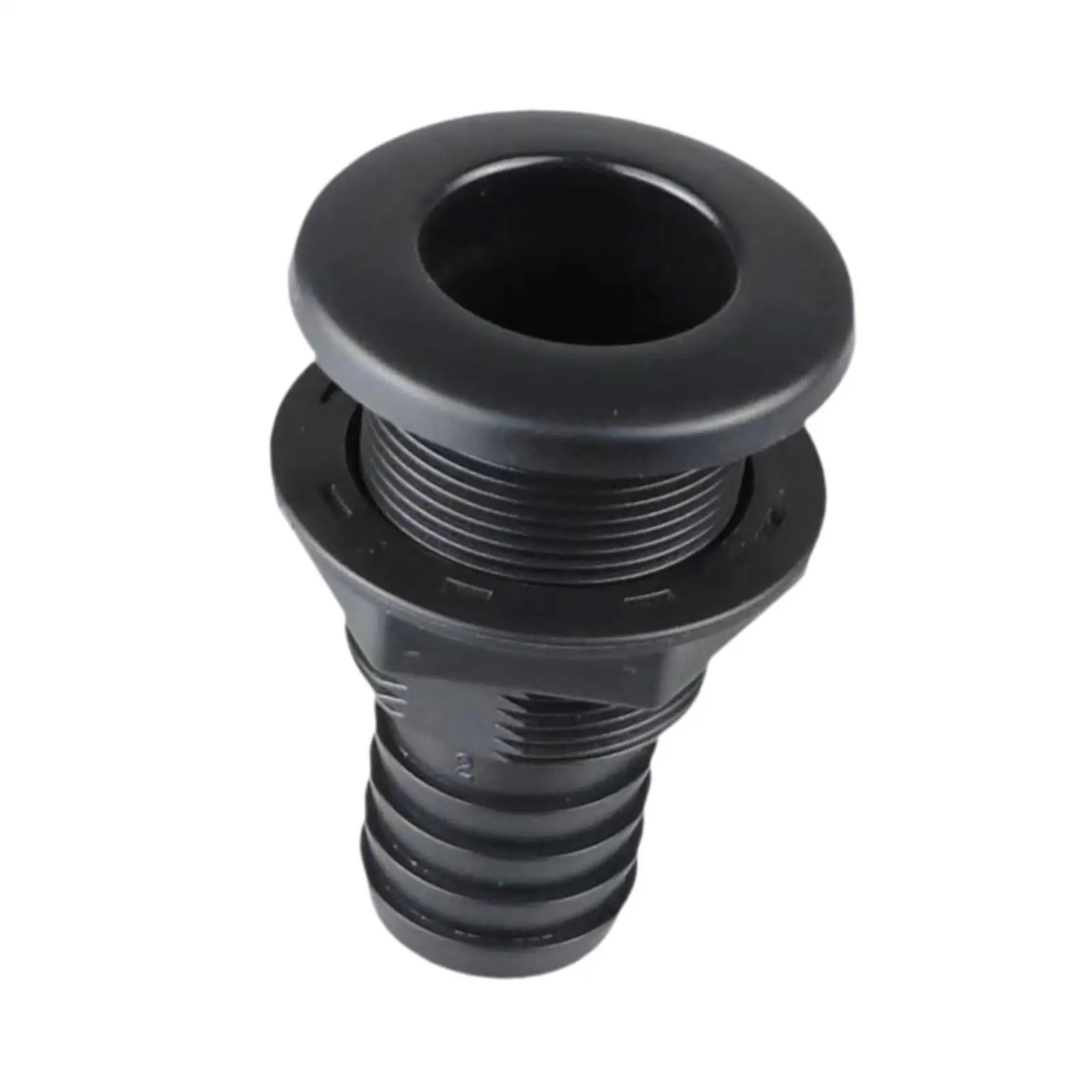 Thru Hull Drain Outlet Universal Hose Connector ABS Compact Design for Boats Yachts Rvs and Trailers
