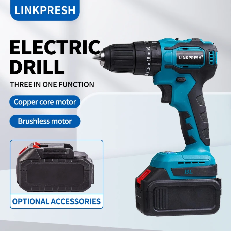 21V Brushless Electric Impact Wrench Cordless High-speed Drill Driver Screwdriver with LED Light for Makita Battery Power Tools