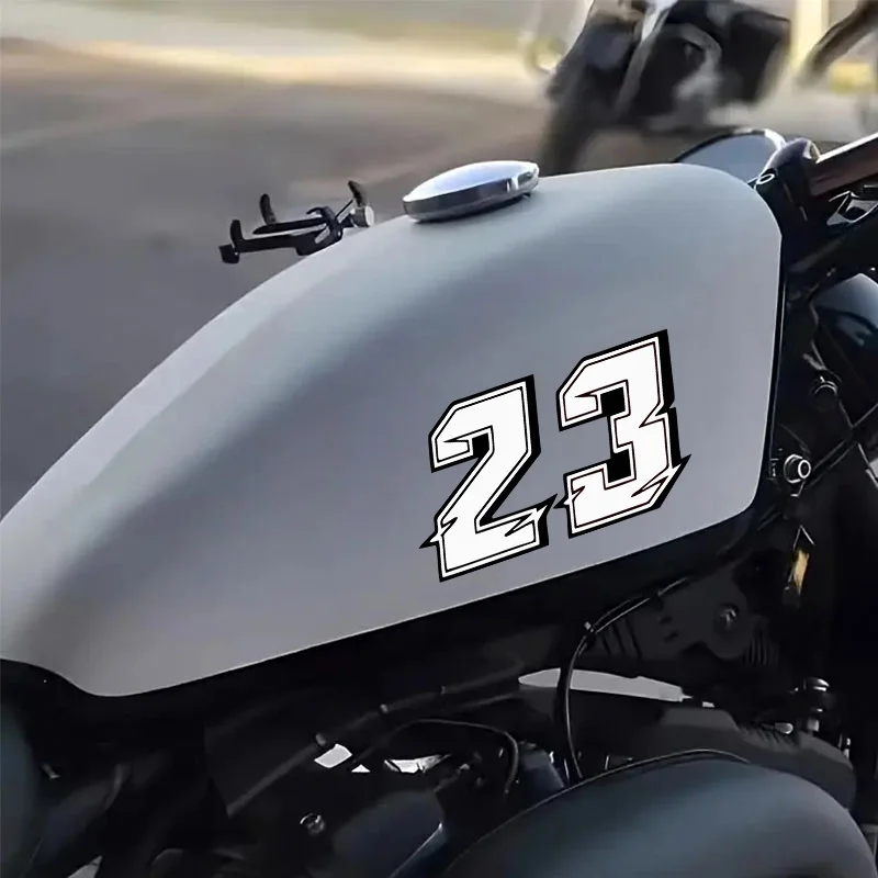 1PC 10CM Racing Number 0-9 Sticker Set, Black White Waterproof Vinyl Decal for Car Motorcycle Body