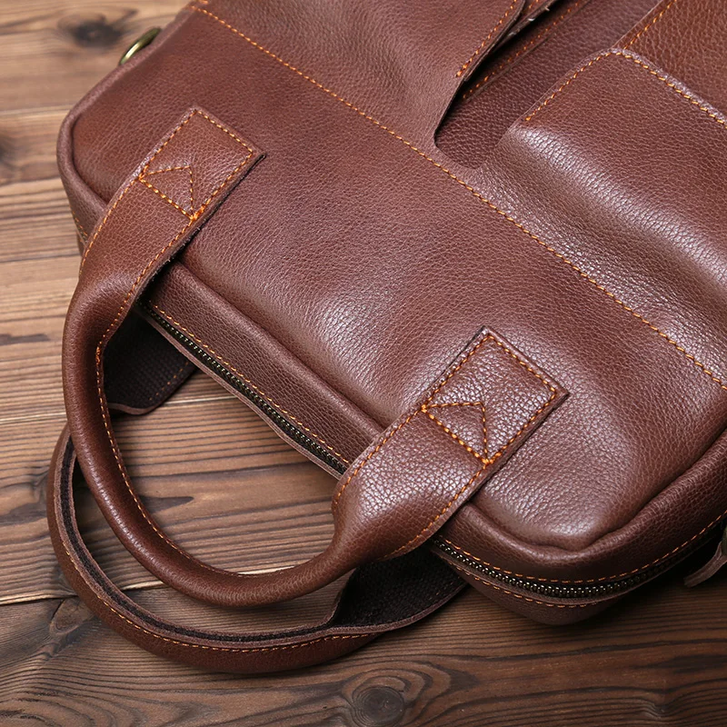 NZPJ Neue Retro Leder herren Handtasche Top Schicht Rindsleder Vertikale Einzigen Schulter Umhängetasche Briefträger Aktentasche Computer Tasche – Detail 12