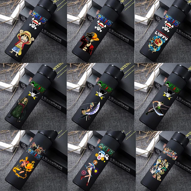 Kubek termiczny ze stali nierdzewnej 304 z motywem One Piece, figurki Luffy i Roronoa Zoro, duża pojemność 500 ml, butelka na wodę.