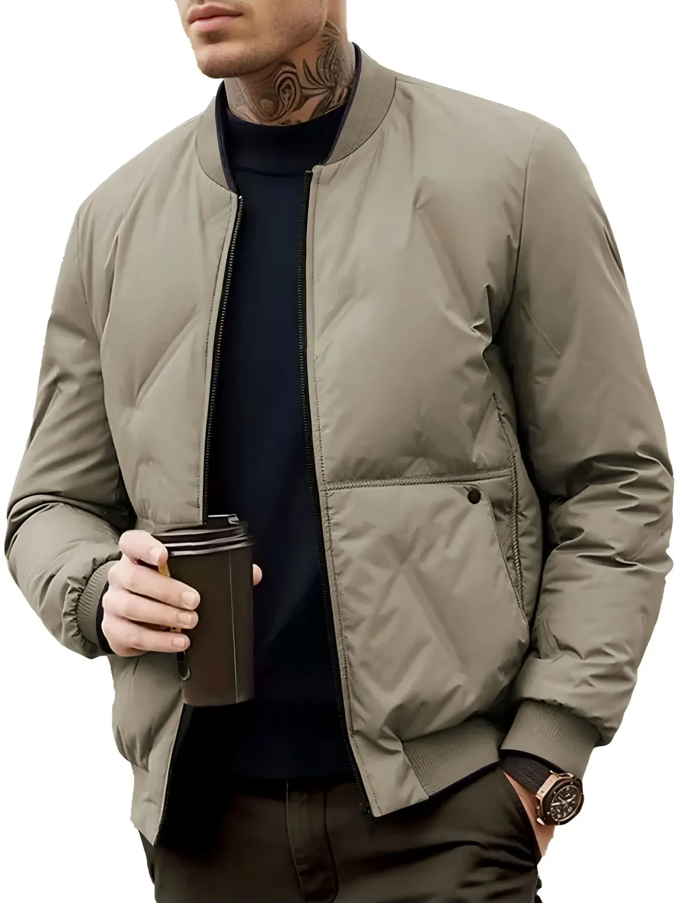 

Мужская зимняя модная хлопковая куртка с бейсбольным воротником, однотонное повседневное утолщенное пальто, подходящее для занятий спортом на открытом воздухе, отдыха и тепла