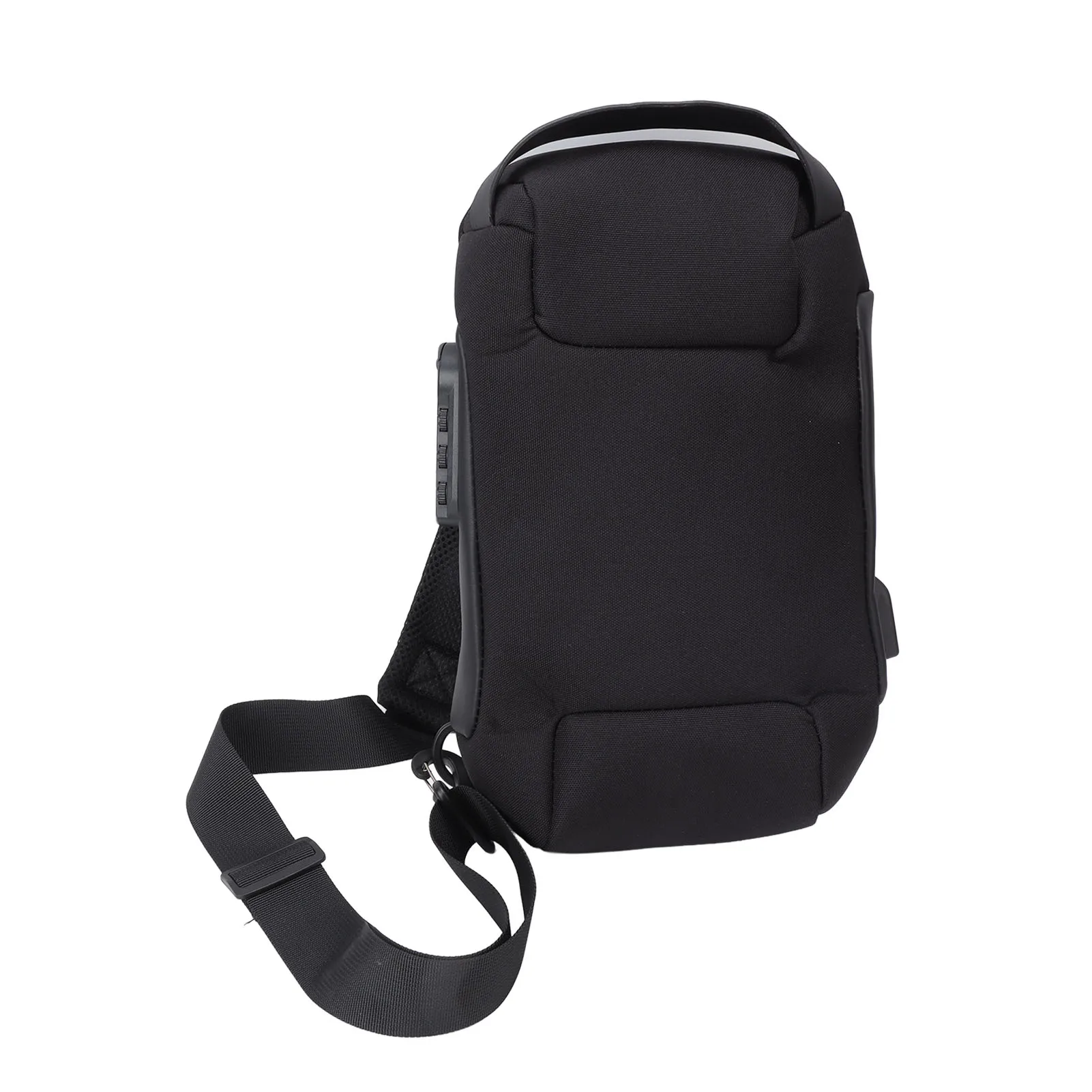 حقيبة ظهر للكتف من قماش أكسفورد بسعة كبيرة وسحاب قابل للقفل حقيبة محمولة للنساء والرجال باللون الأسود قطعة واحدة 320 جرام