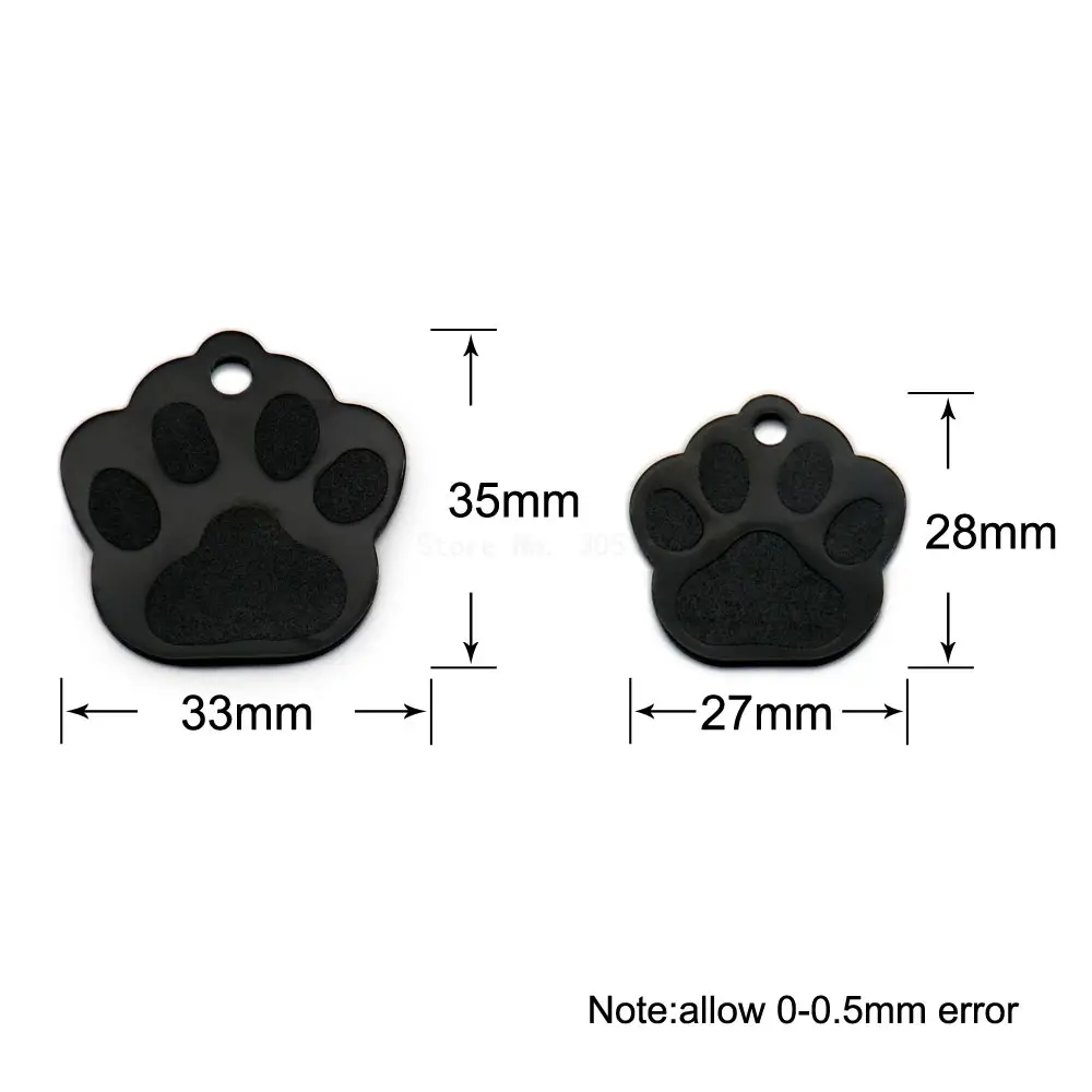 Wholesale 20Pcs PAW Shape 3D Exquisite Personalized Pet Dog ID Tags Custom Engraved Name Phone No. Cat For Dog Pet Accessories