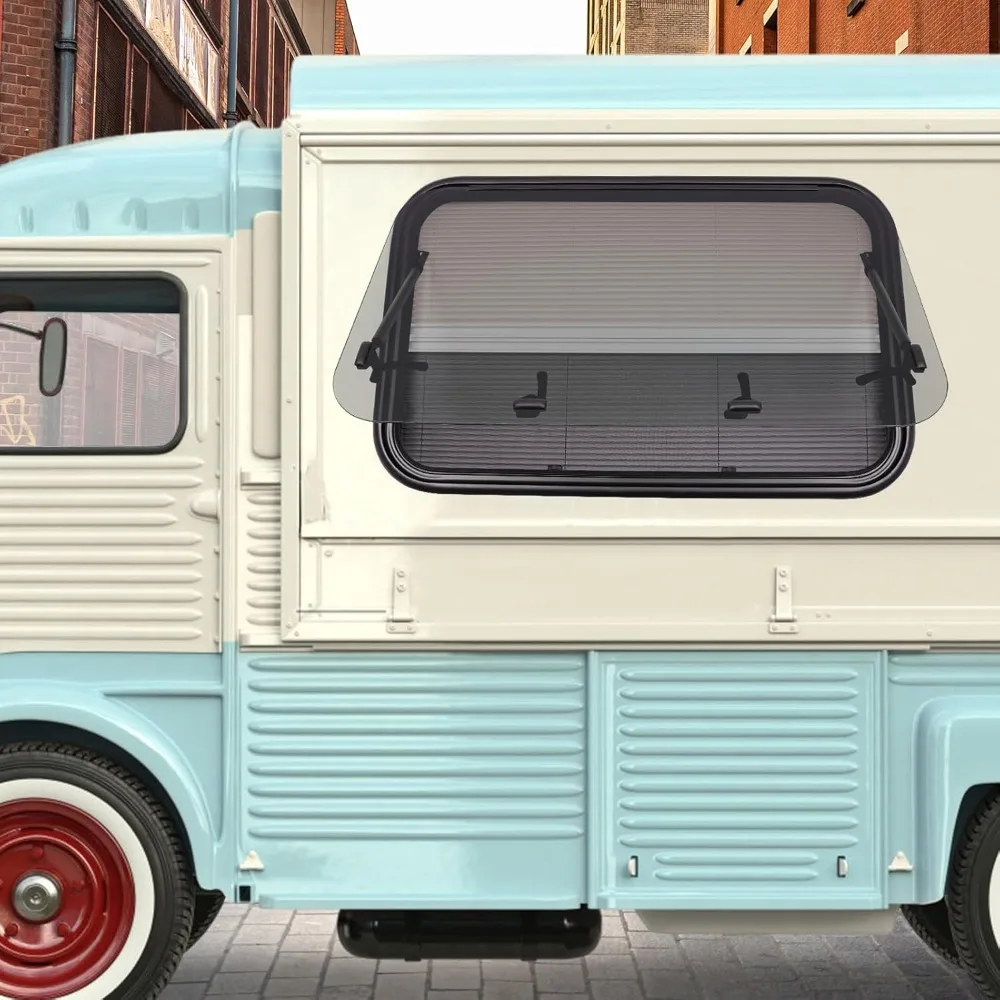 36x22 getint RV-uitgangsraam met nettescherm en sierring voor vervanging van aanhangwagens, vracht en campers