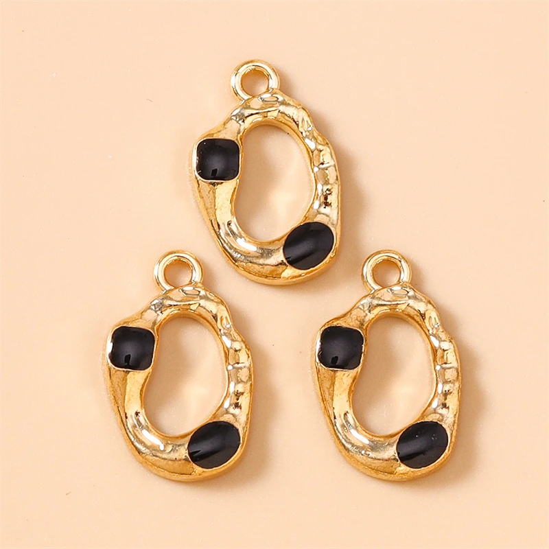 20 Stück 12x19mm Niedliche Emaille-Legierung Hohle Ovale Anhänger für die Herstellung von Halsketten, Ohrringen, Armbändern, DIY-Bastelarbeiten und Schmuckzubehör – Detail 9