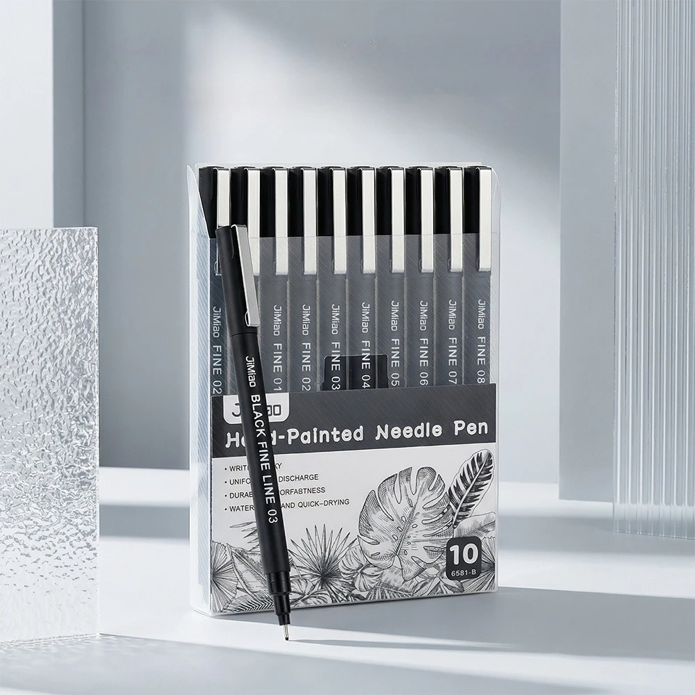 10Pcs Fineliner Needle Pen Set Waterproof Quick Dry Professional Micro Pens Manga Sketching Illustration Line Drawing Art Design