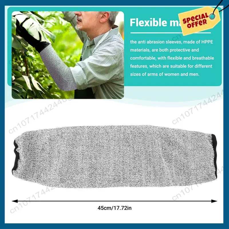 -A15I 4 Pair Cut And Burn Resistant Sleeves Arm Protection Sleeves Forearm Protectors For Thin Skin And Bruising 45Cm