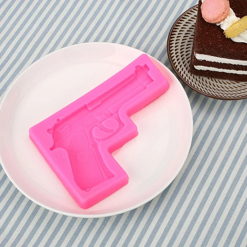 3D Gun Silicone Fondant Mould Chocolate Sugarcraft Cake Mold Baking Tool DIY