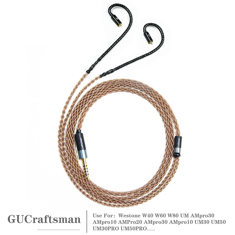 

GUCraftsman 6N Single Crystal Copper Earphone Replacement Cables for W40 W60 W80 AMpro10 AMpro20 AMpro30 UM30PRO UM50 UM50PRO