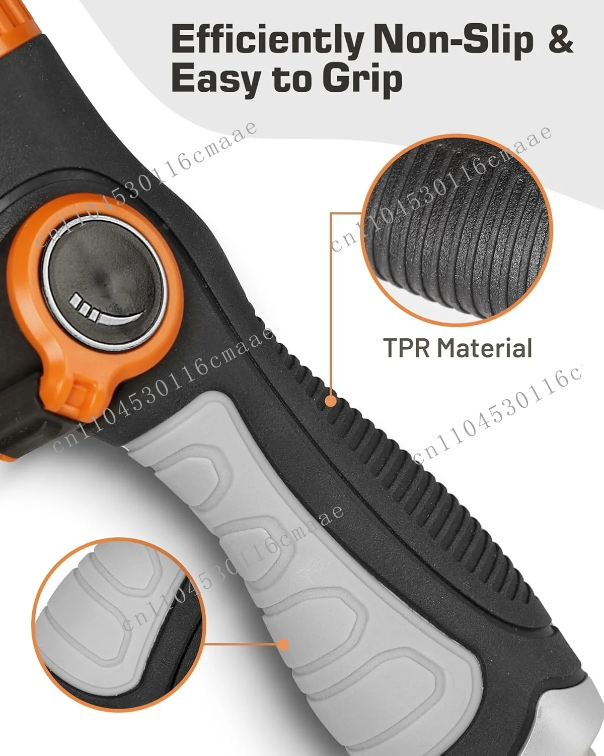 Heavy duty metal manual garden sprayer 8 spray modes, thumb control, adjustable flow 180 degrees adjustable 1000 gallons
