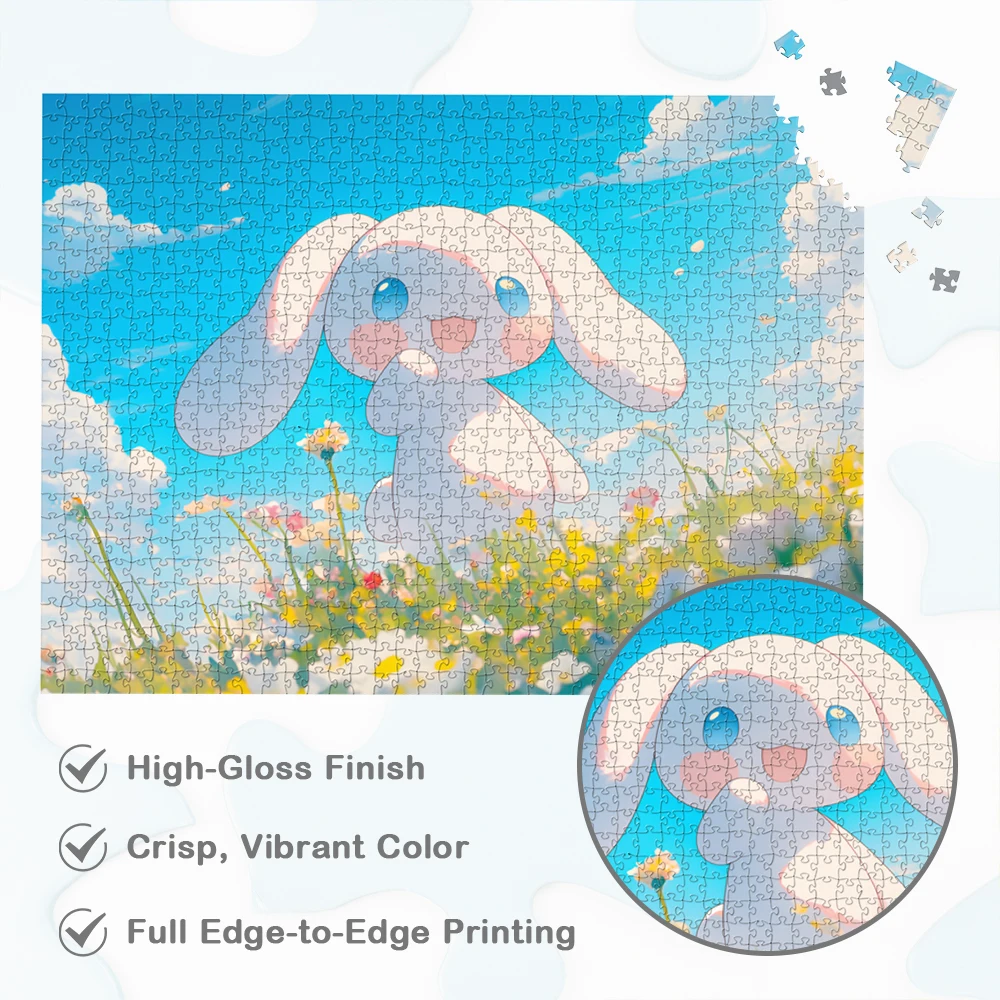 Cinnamoroll Sanrio DIY Großes Puzzlespiel Spielzeug Geschenk Cartoon Wolken Blumen Gras Himmel Lernspielzeug Montessori Puzzles