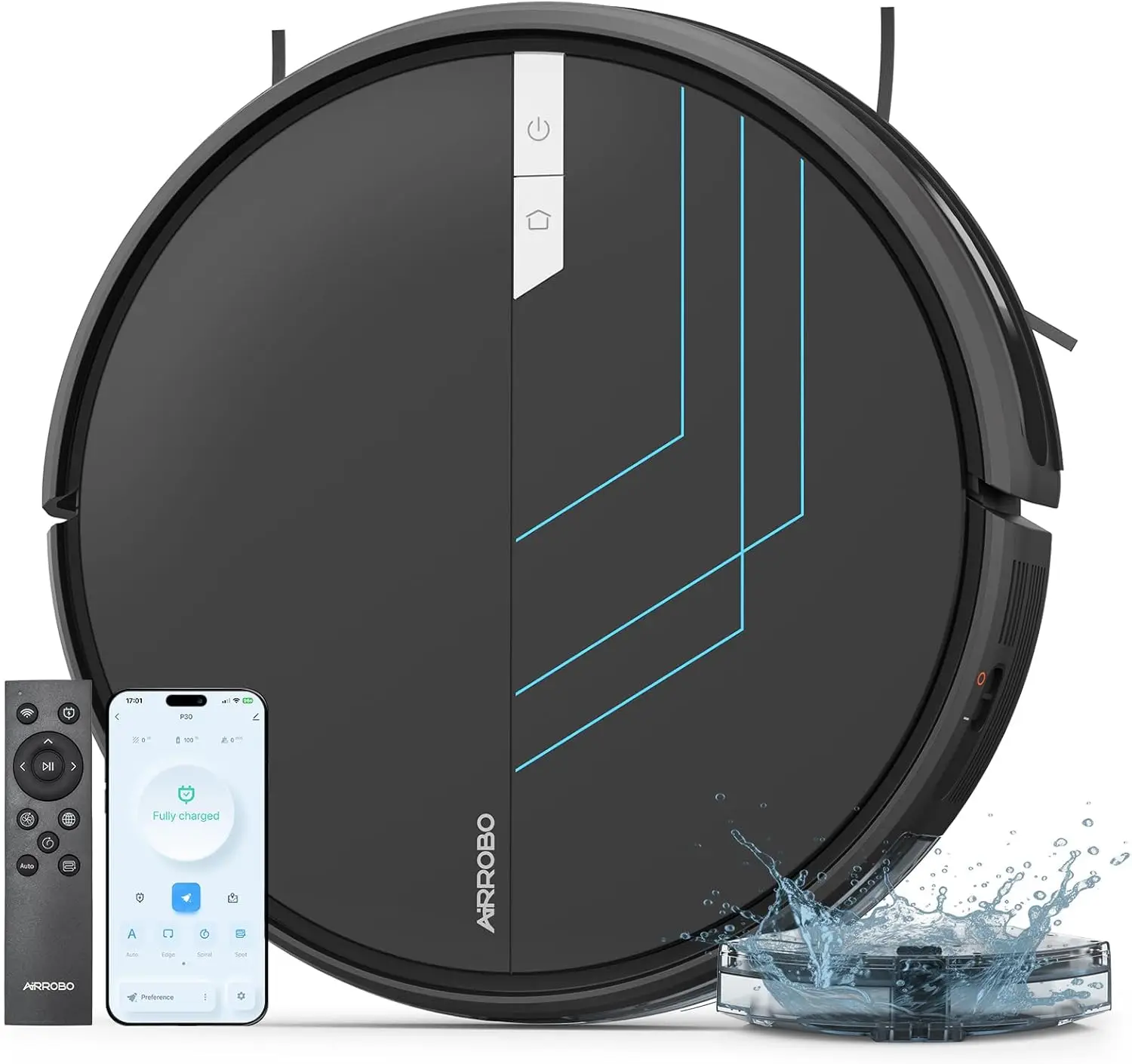 

Robot Vacuum and Mop, 3000Pa Strong Suction Power Vacuum Mop Robot, Wi-Fi/App/Alexa, Self-Charging Robotic Vacuum for Ha