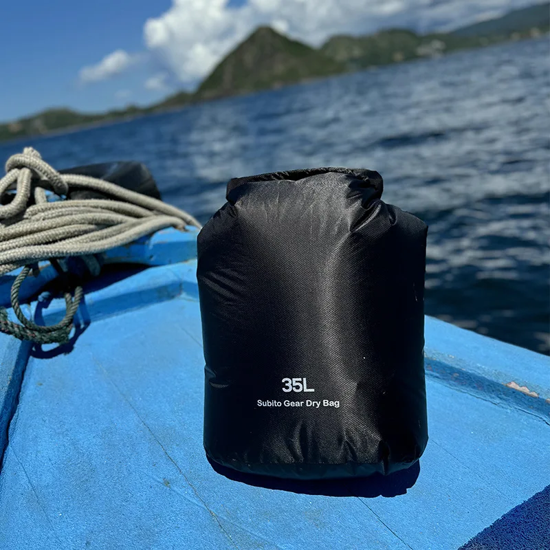 70D Nylon Waterproof Dry Bag Lightweight Oval Base Roll Top Dry Sack Camping Kayaking Rafting Travel Storage 3L/5L/12L/20L/35L