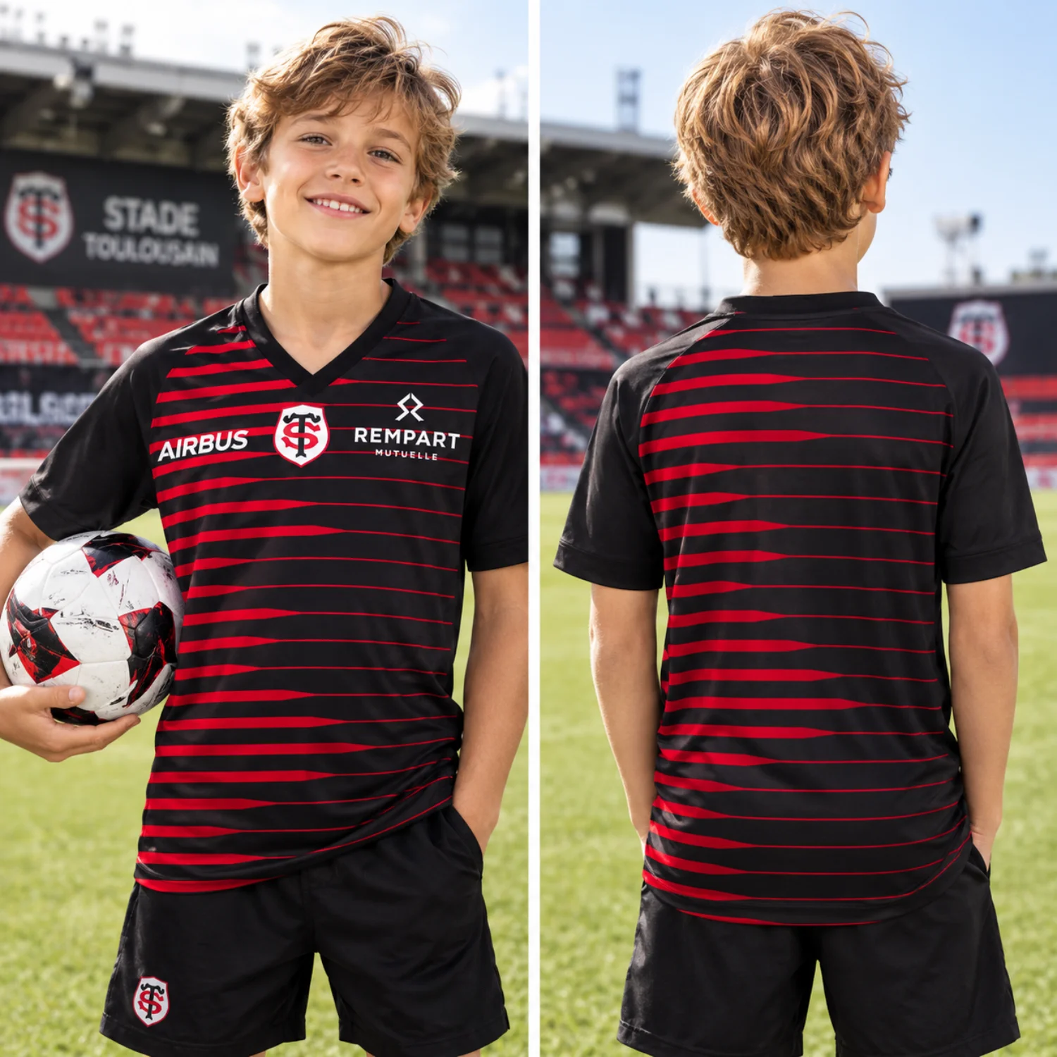 2026 Men Women Kids Stade Toulousain Home Rugby Jersey White Red V‑Neck Short Sleeve Sublimated Fan Sport Training Top Fan