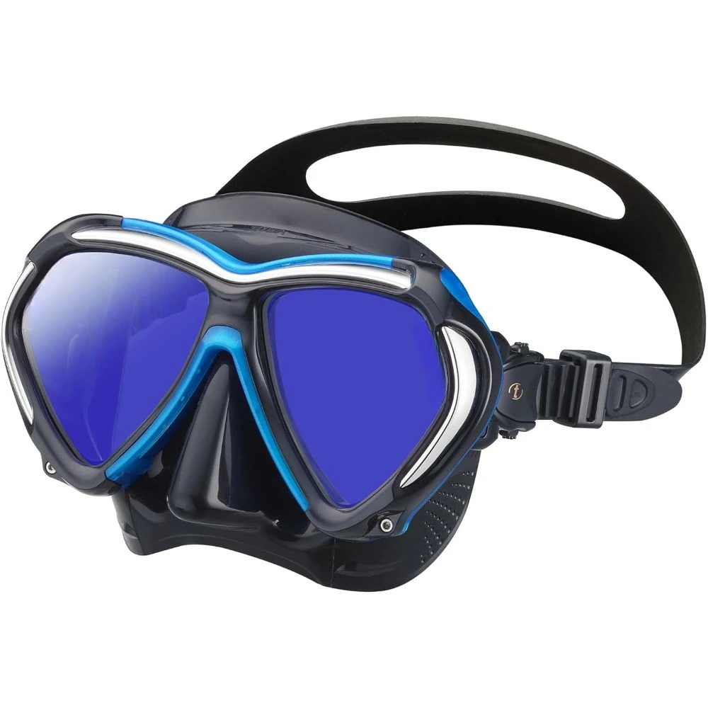 

Paragon S Scuba Diving Mask Snorkeling Swimming Equipment and Water Sports Entertainment，Black/Fishtail Blue