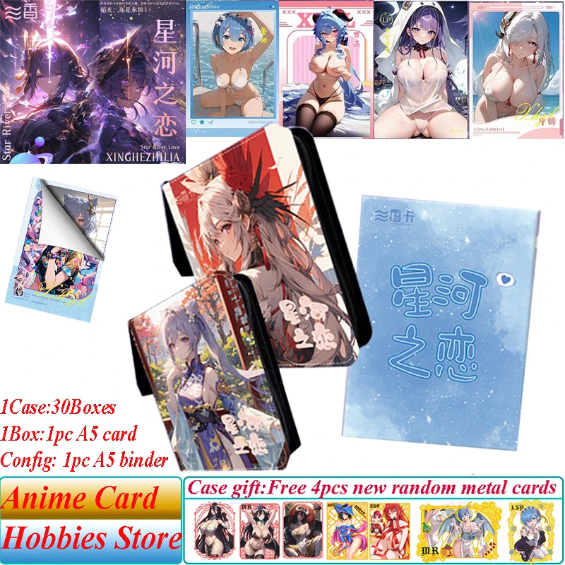 Goddess Story Star River Love A5 Boards Shankar Anime Ganyu Rem Lp Ex High Quality Swimsuit Bikini Quicksand Tearable Cards Gift