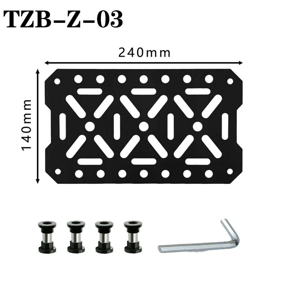 KAIUVE Modular Motorcycle Top Case Tactical Trunk Storage Organizer Aluminum Alloy Molle Panel Quick-Install Storage Box