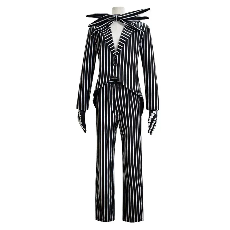 Película de pesadilla antes de Navidad Jack Skellingto Sally disfraz de Cosplay fiesta de Halloween vestido de Carnaval ropa de bebé para niños adultos