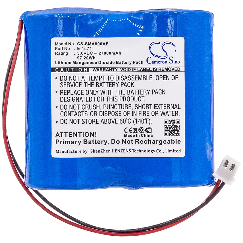 GreenBatteryPower CameronSino 27000mAh 3.6V 97.20Wh Automatic Flusher Li-MnO2 Battery for Siemens  E-1574,MAG 8000 FlowMeter