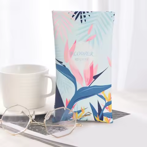 Glasses Case Floral Print Sunglasses Box Eyewear Protector Reading Glasses Bag Retro Women Unisex Portable Sun Glasses Storage
