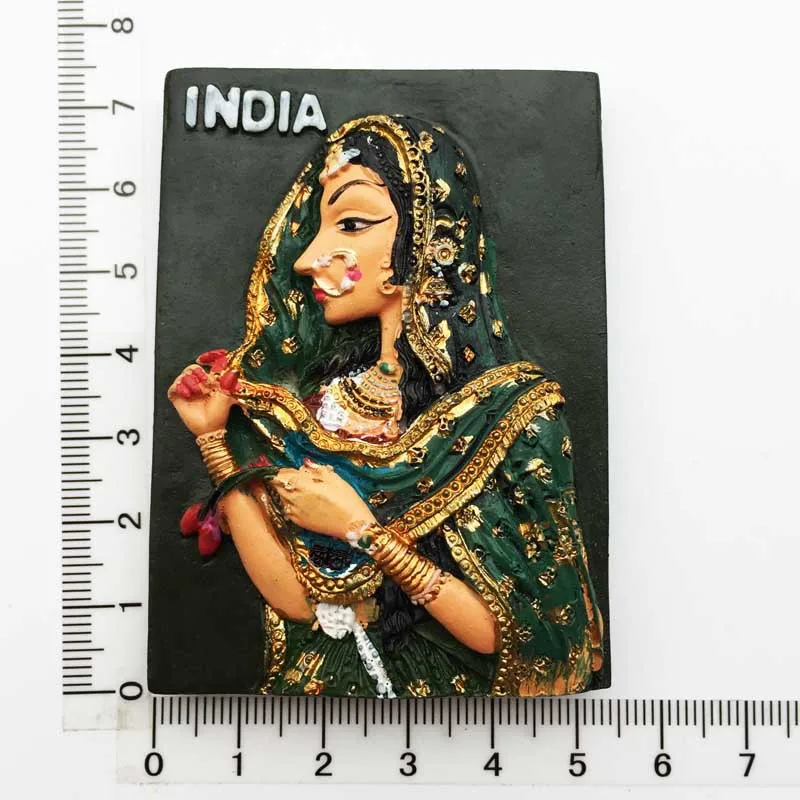 India Travel Souvenir Fridge Magnets Resin New Delhi Stupa Taj Mahal Saree Magnetic Refrigerator Stickers Souvenir Crafts Gift