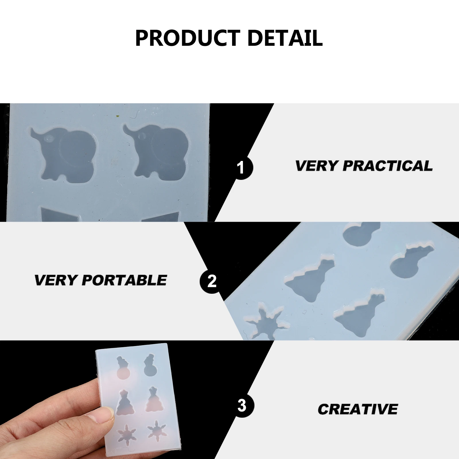 

6pcs Silicone Mold for Earrings DIY Jewelry Making Safe Flexible Reusable Creative Casting Mold Pendant Accessories