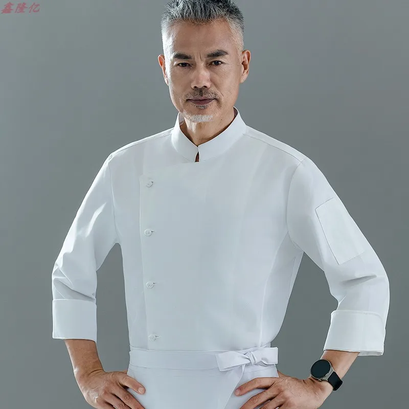 Catering Ristorante Cucina Uniforme da lavoro Manica lunga Ristorante occidentale Cake Shop Cameriere Autunno Uniforme da chef bianca