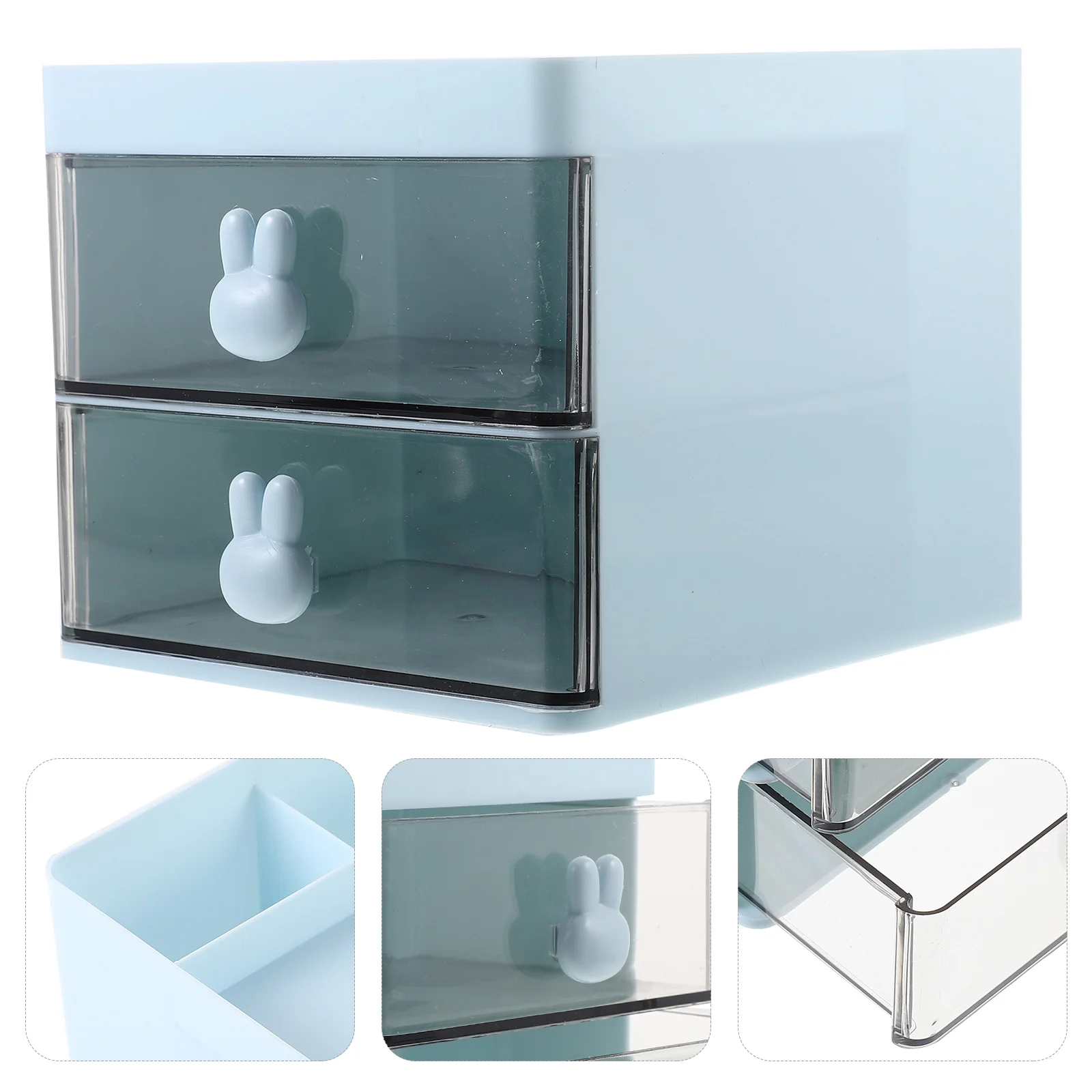 Drawer-type Pen Holder Office Desk Sundries Storage Rack Stationery Desktop Box (white) Plastic Organizer Multi-function Case