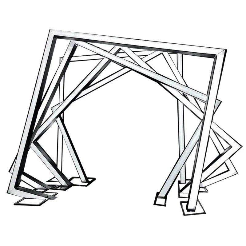 Luminous butterfly wrought iron geometric polygon wedding stage decoration ornament, arch wedding props
